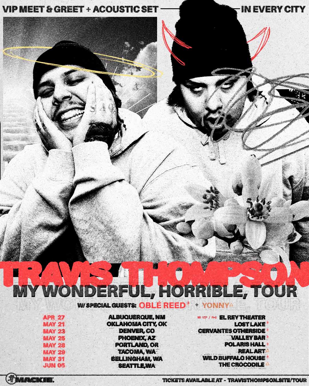 Travis Thompson - My Wonderful, Horrible, Tour Flyer